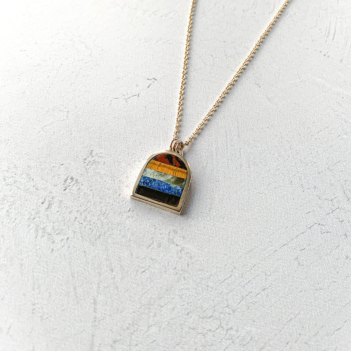 Rainbow Stone Inlay Necklace