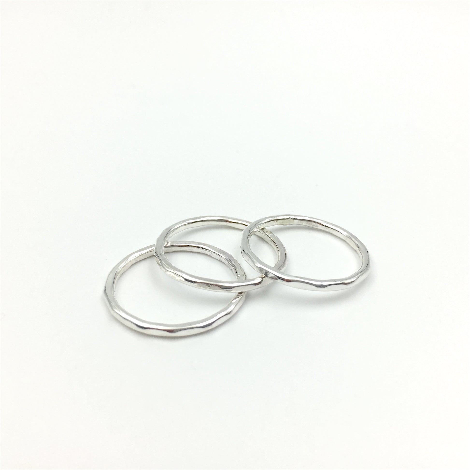 Dainty sterling silver stacking rings by Knucklekiss