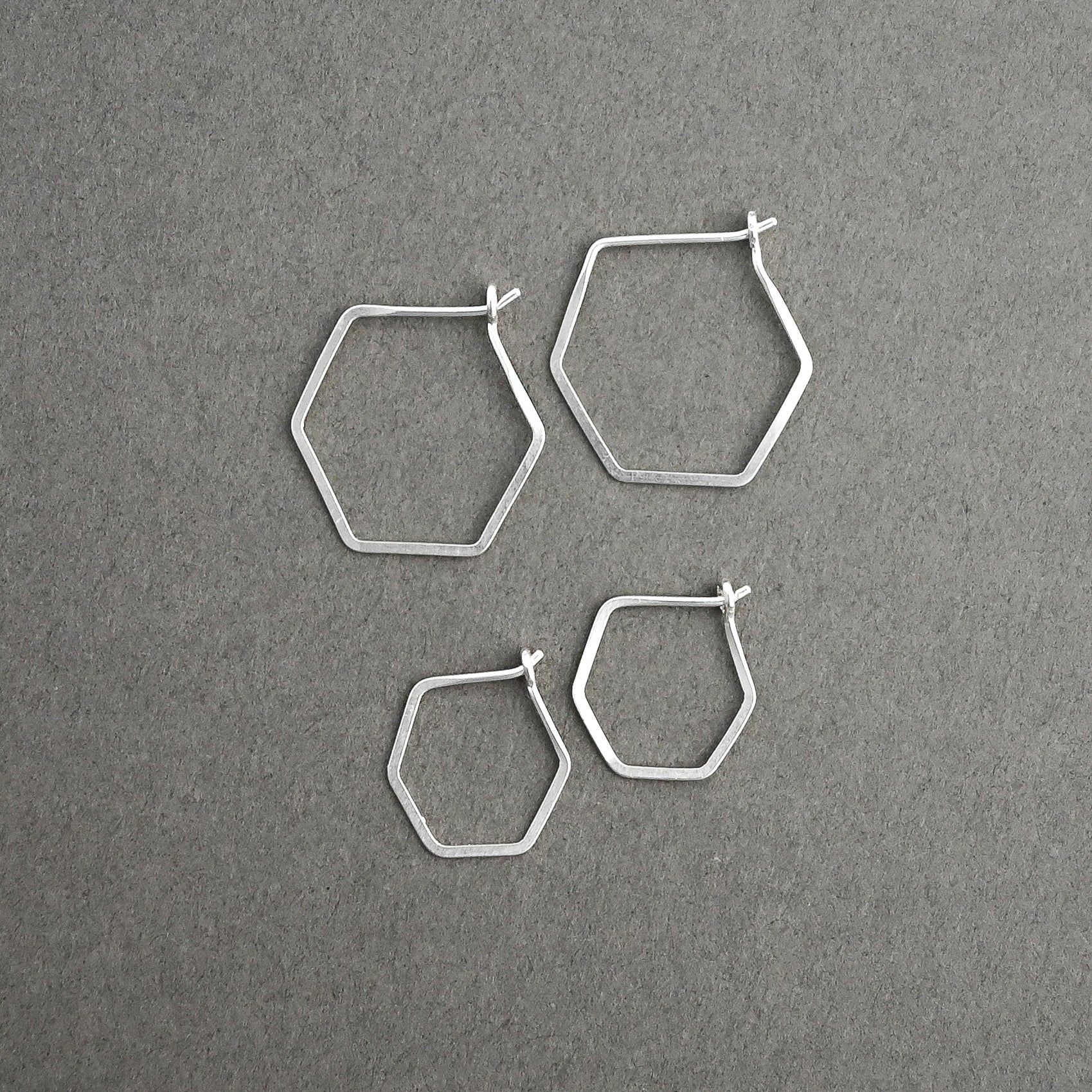 Mini Hex Hoop Earrings