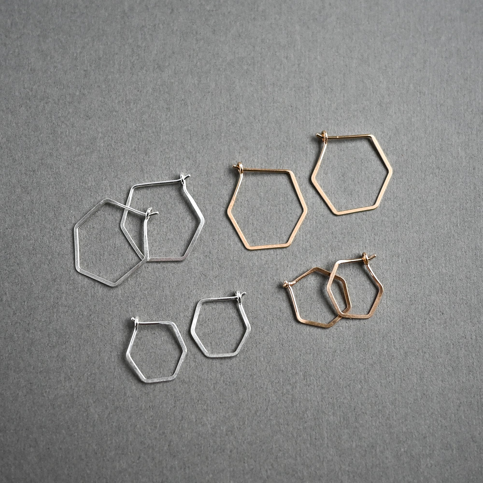 Mini Hex Hoop Earrings