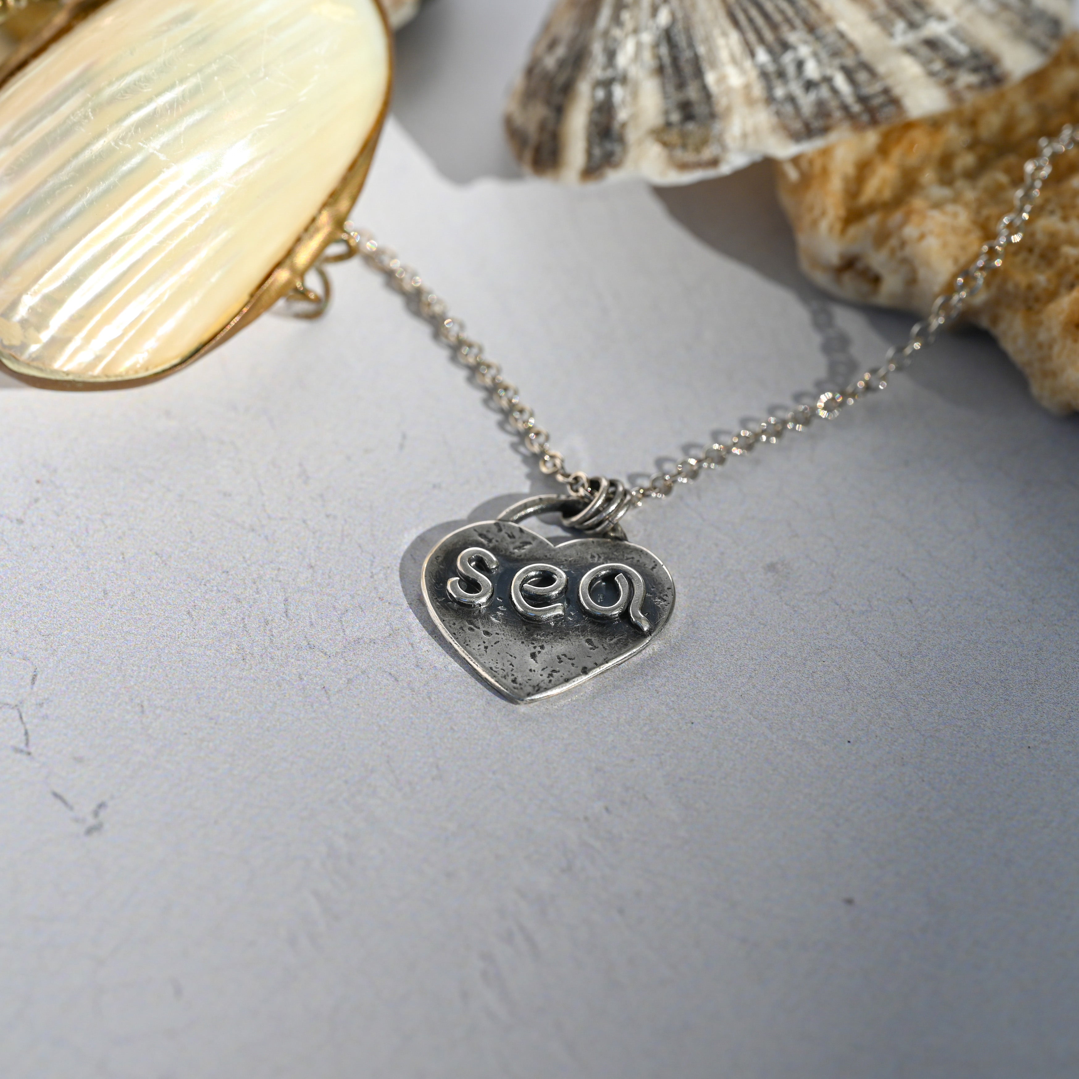 Sea Heart Necklace Sterling Silver