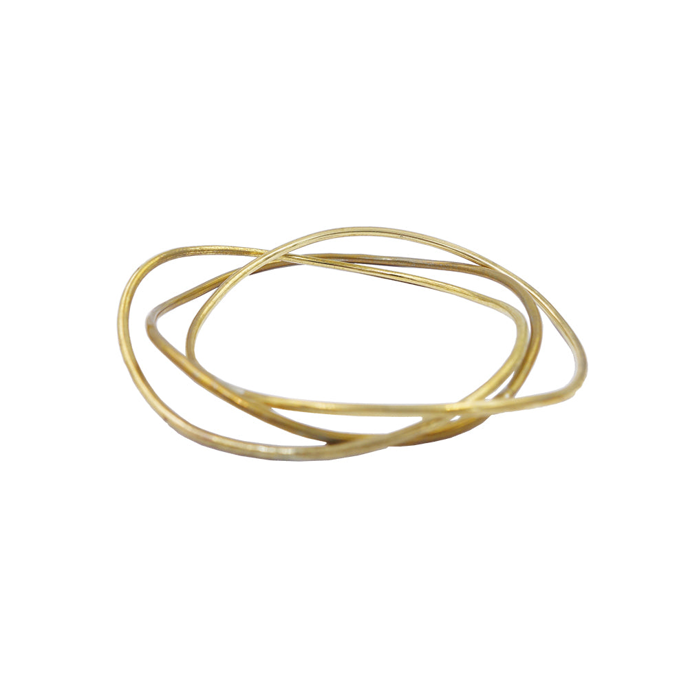 Brass stacked Sway bangles by Knuckle Kiss
